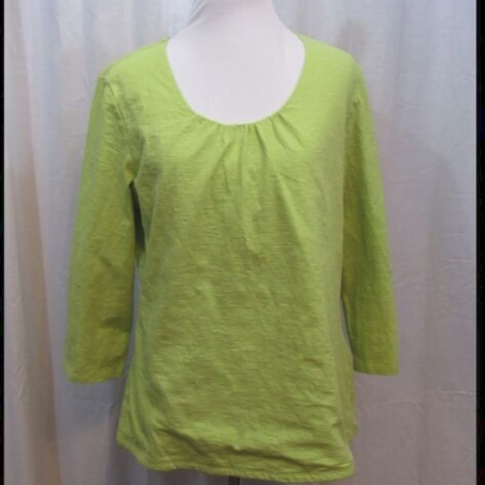 Coldwater Creek Green Scoop Neck Top M